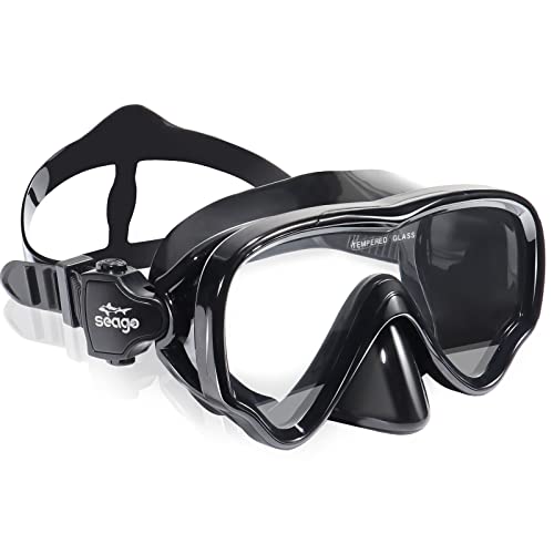 Seago Swim Goggles Snorkel Mask Diving Scuba Mask Snorkeling Goggles for Kids Boys Girls Youth AntiFog 180 Clear View Kids Pool Underwater Swimming Goggles with Nose Cover Snorkel Swim Equipment - Image 1