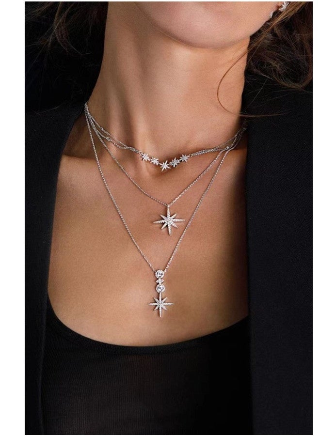 MONACO Three Meteor Necklace - Silver White-AC3350OX  - Image 2