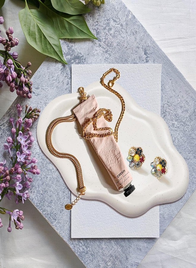 Samchilderlan Ceramic Jewelry Dish for Women, Jewelry Tray Trinket Dish Vanity Tray, Matte White Cloud Tray Jewelry Plate, Watch Keys Tray Ring Dish Holder for Mother's Day/Christmas/Thanksgiving/Birthday Gift - Image 3
