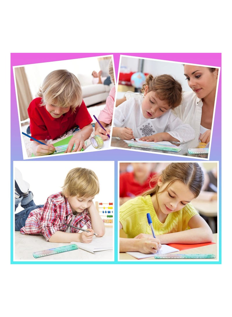 Flexy Rulers Set 12 8 6 Inch Set Pieces Soft Bendable Ruler for Kids Students Flexible Plastic - Image 5
