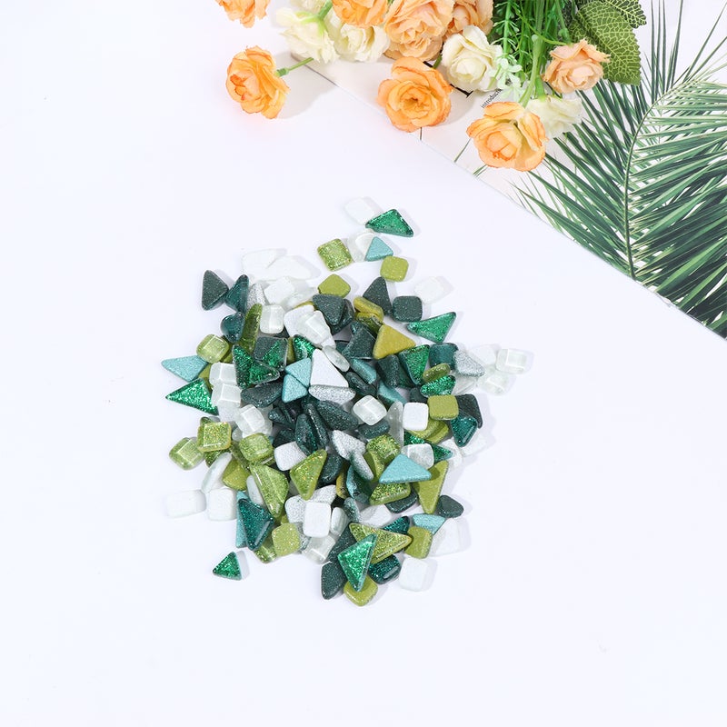 Glitter Stone Irregular Stone Beautiful DIY Handmade Materials (500g, Green, White) - Image 4