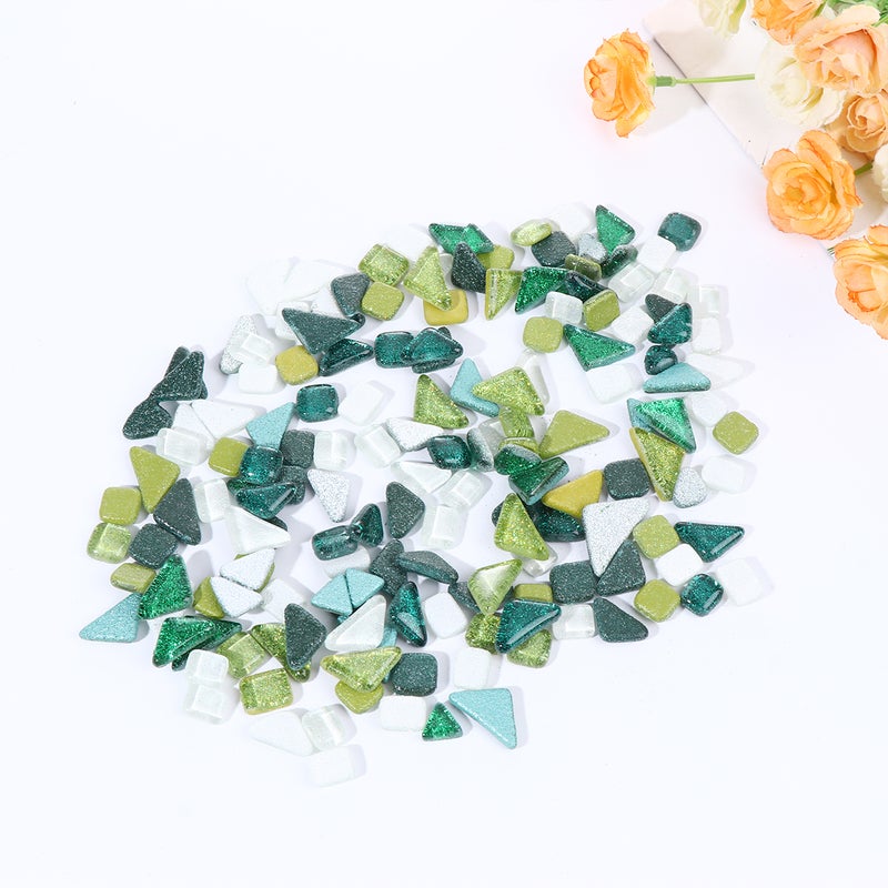 Glitter Stone Irregular Stone Beautiful DIY Handmade Materials (500g, Green, White) - Image 1