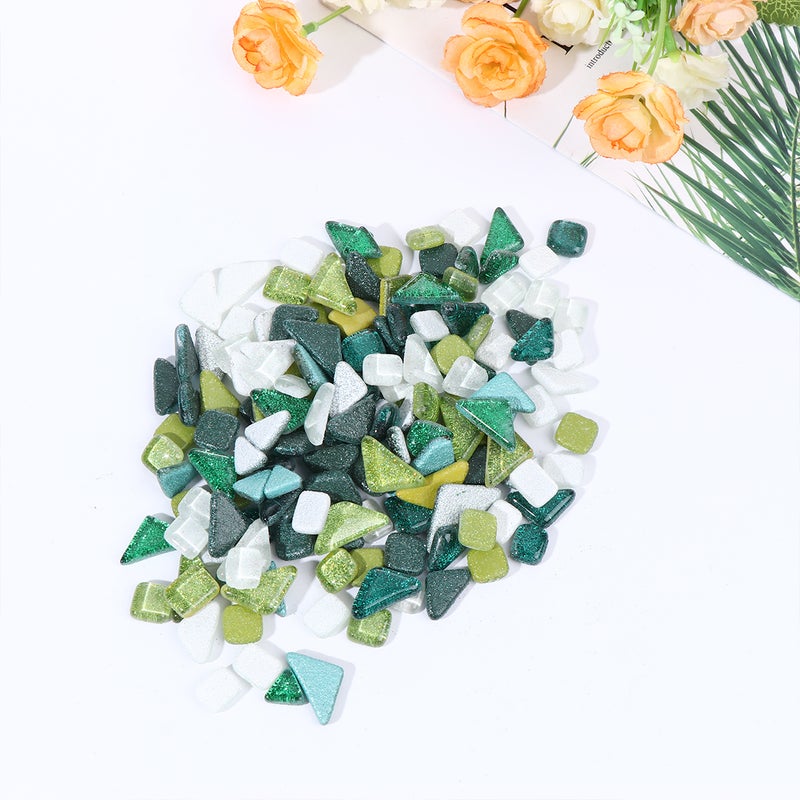 Glitter Stone Irregular Stone Beautiful DIY Handmade Materials (500g, Green, White) - Image 5