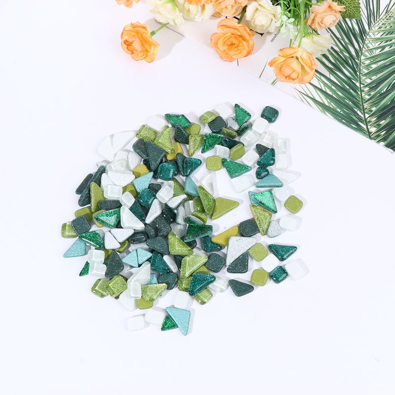 Glitter Stone Irregular Stone Beautiful DIY Handmade Materials (500g, Green, White) - Image 3