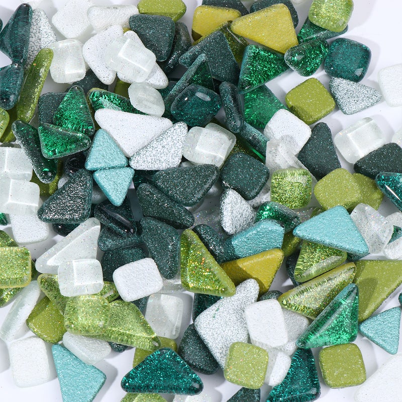 Glitter Stone Irregular Stone Beautiful DIY Handmade Materials (500g, Green, White) - Image 2