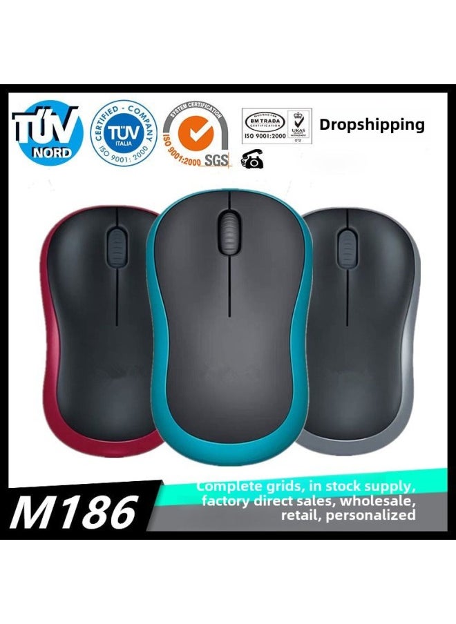 Generic - M185 Wireless Mouse Ergonomic Game Office Desktop Notebook Wireless Portable Mouse-Color:Gray Premium Version Matte - Image 1
