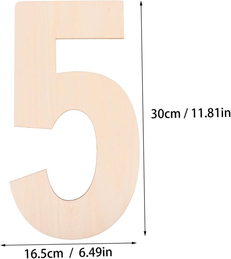 Angoily 2Pcs Unfinished Number Signs Blank Wooden Slices for Home Decor and Party Decorations for Painting and Crafting - Image 2