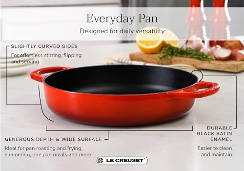 Le Creuset Signature Cast Iron Everyday Pan, 11", Marseille - Image 2