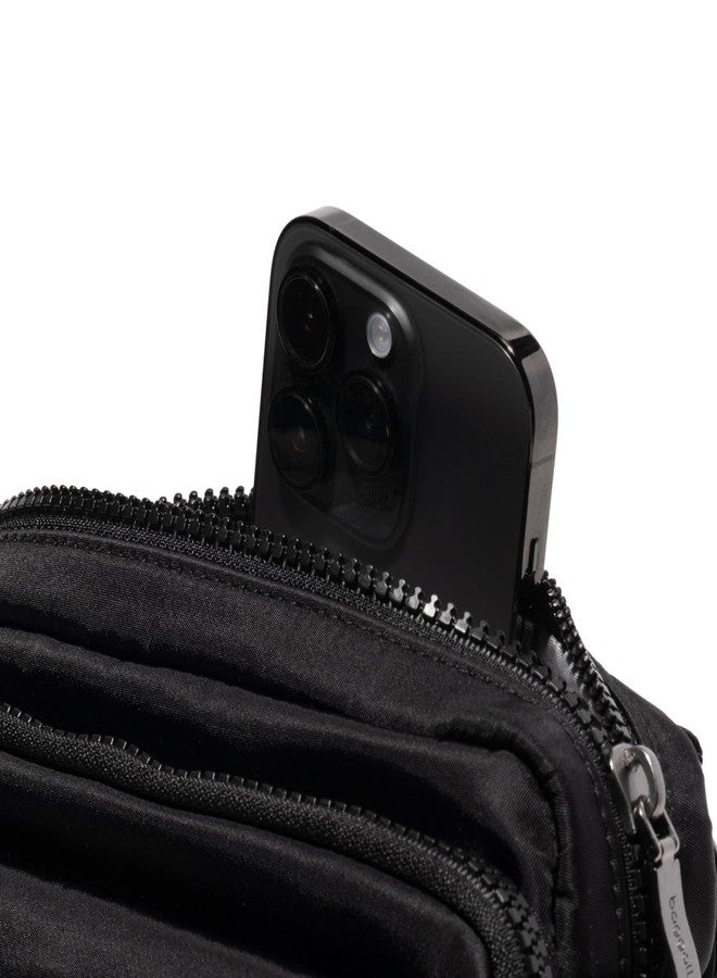 Baggallini Modern Double Zip Crossbody, Black Twill - Image 4