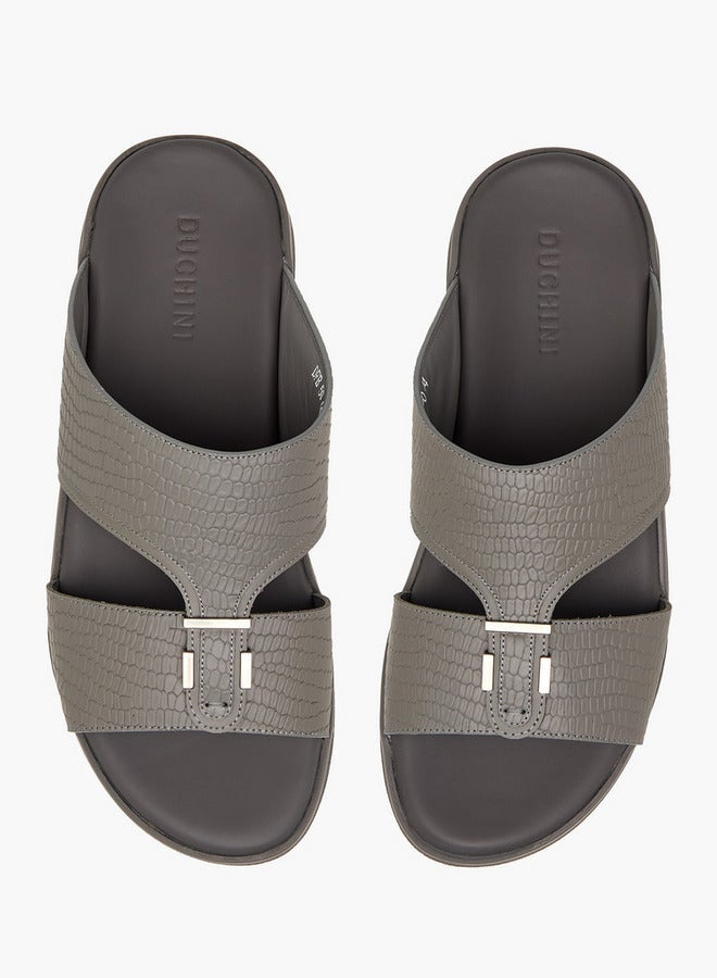 دوتشيني صنادل رجالية عربية سليب أون بلمسة معدنية - Image 3