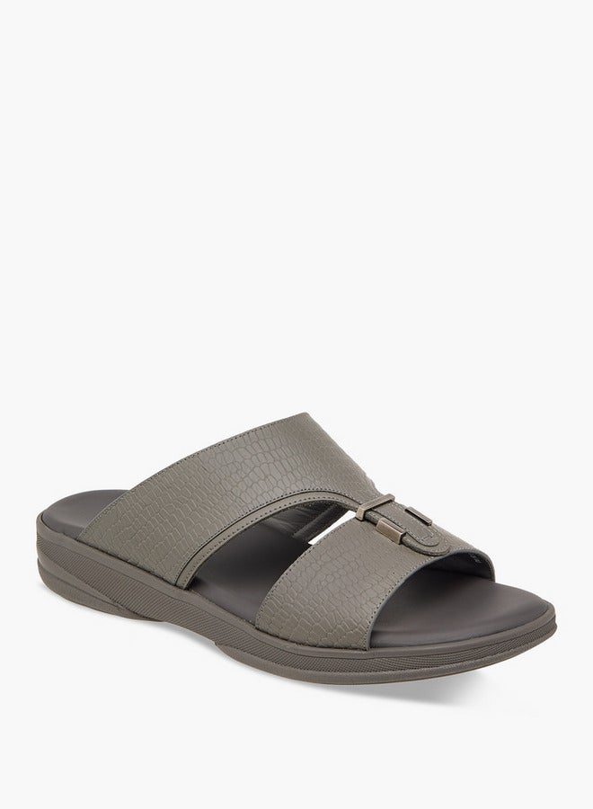 دوتشيني صنادل رجالية عربية سليب أون بلمسة معدنية - Image 2