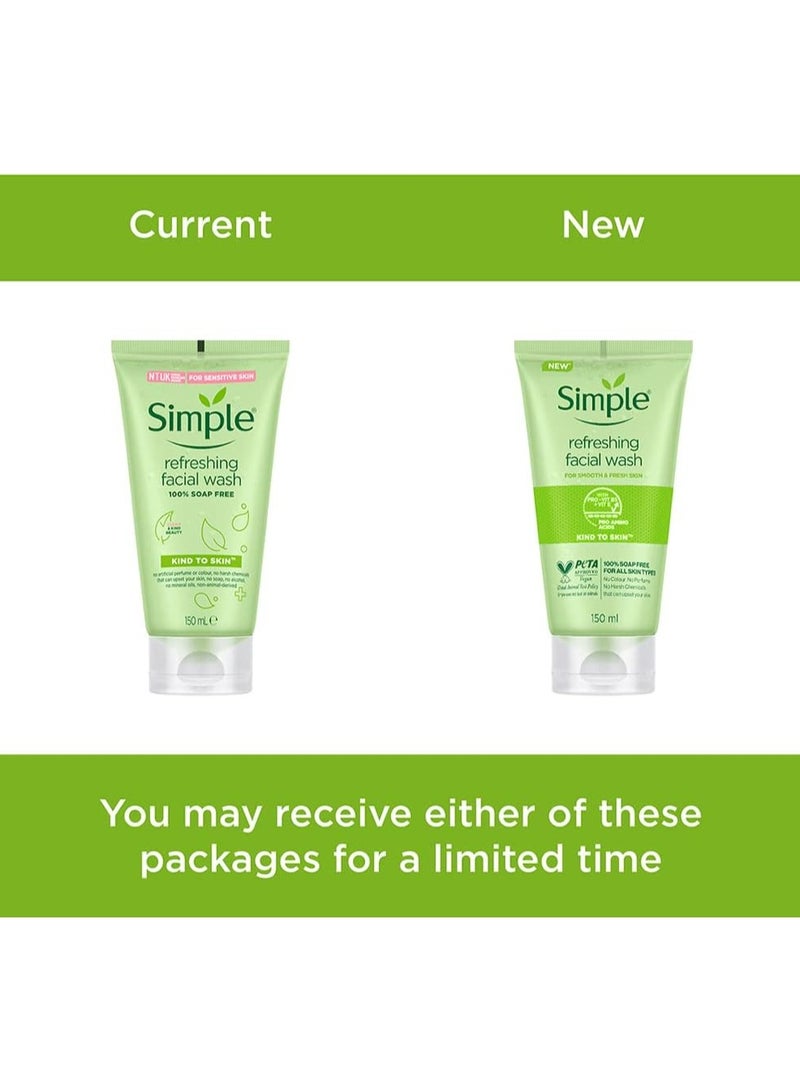 simple Refreshing Facial Wash, Soap Free, For All Skin Types 150m - Image 3