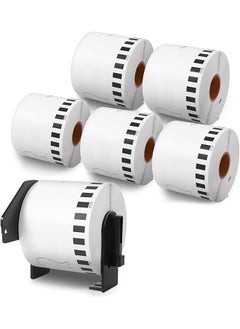 erorex Label Replace For Brother Ql 820Nwb Dk 2205 Continuous Length 62Mm X 30.48M 2 3 7 Inch X 100' Paper Label Roll For Ql 800 Ql 1110Nwb Label Printers 6 Rolls+ 1 Refillable Cartridge  - Image 1