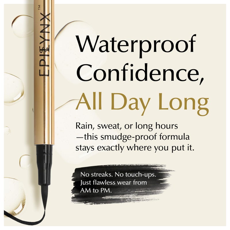 EPILYNX Liquid Eyeliner - Hypoallergenic Eyeliner with Fine Brush Tip, Long-Lasting Waterproof Eye Liner - Cruelty-Free, Vegan, Hypoallergenic, Gluten-Free, Smooth Application Liquid Eye Liner, Black 2mL - Image 3