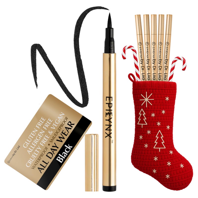 EPILYNX Liquid Eyeliner - Hypoallergenic Eyeliner with Fine Brush Tip, Long-Lasting Waterproof Eye Liner - Cruelty-Free, Vegan, Hypoallergenic, Gluten-Free, Smooth Application Liquid Eye Liner, Black 2mL - Image 1