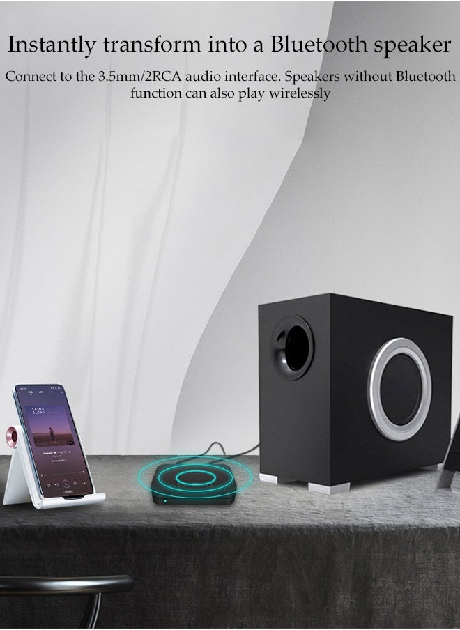 DUNISO Bluetooth Receiver,Bluetooth 5.0 Car Adapter,Audio Receiver,Supports NFC Connection and USB Playback,Apply to Mobile，Pad，TV，Audio，Headset，Speaker,9.1*5.8*1.8cm  - Image 4