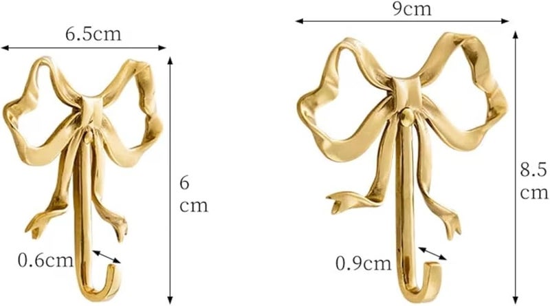 Nordic Bowknot Design Solid Brass Gold Wall Mounted Coat Hooks For Hallway Bedroom - Image 4