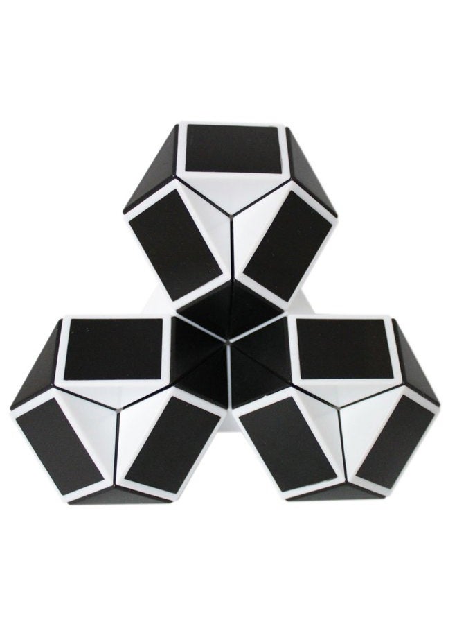Mipartebo Magic Snake Ruler Cube Puzzles 24 Wedges Brain Teaser Twist Toys White and Black - Image 5