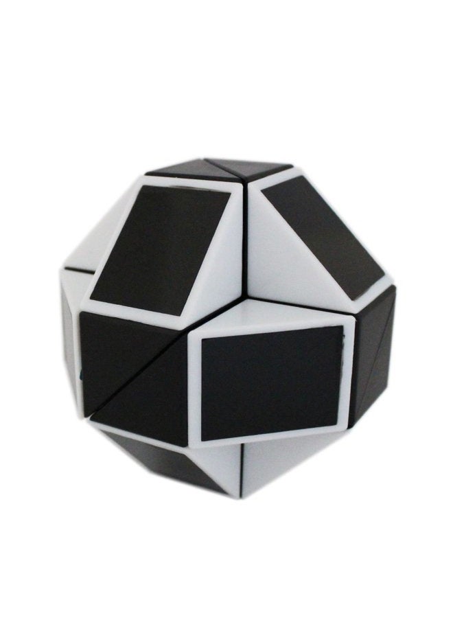 Mipartebo Magic Snake Ruler Cube Puzzles 24 Wedges Brain Teaser Twist Toys White and Black - Image 3