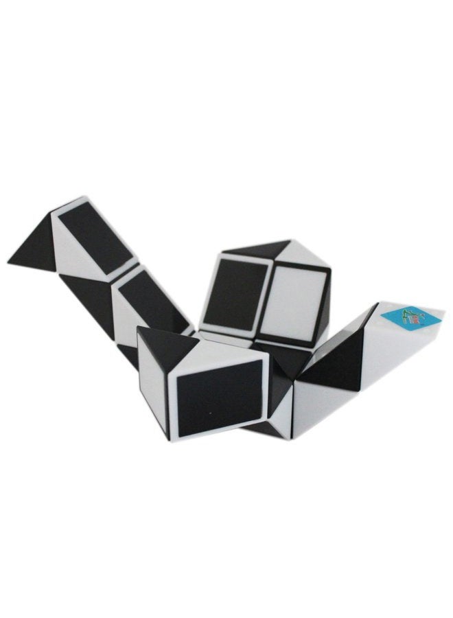 Mipartebo Magic Snake Ruler Cube Puzzles 24 Wedges Brain Teaser Twist Toys White and Black - Image 4