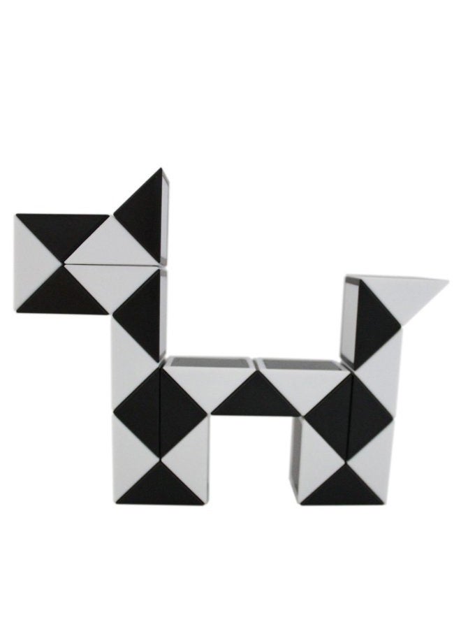 Mipartebo Magic Snake Ruler Cube Puzzles 24 Wedges Brain Teaser Twist Toys White and Black - Image 2