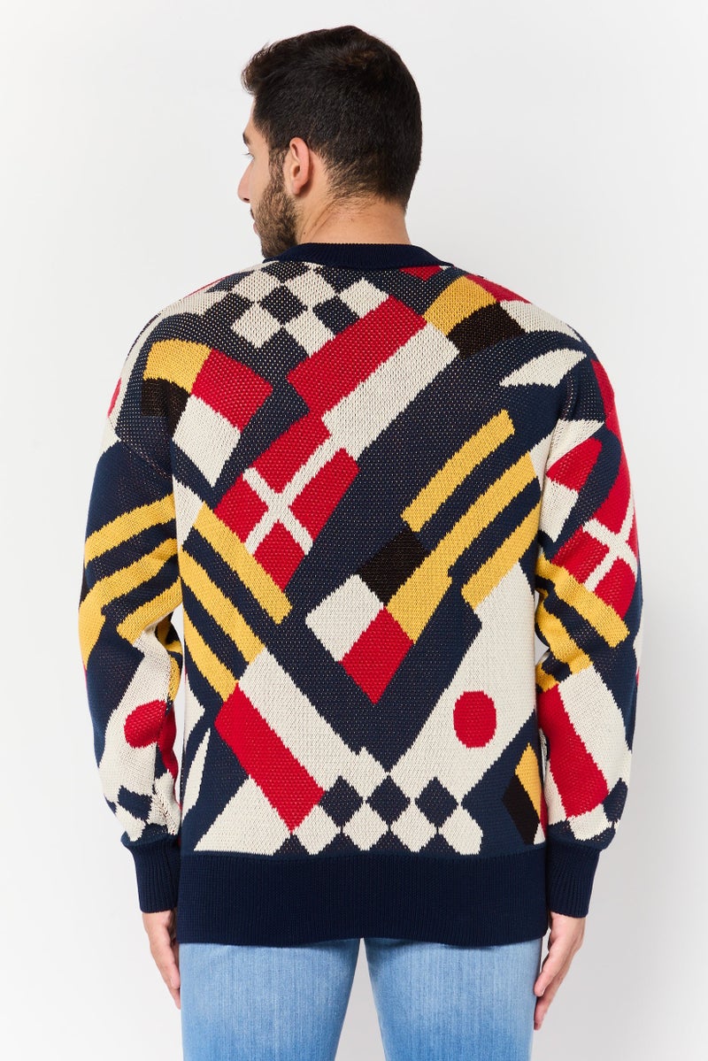 GANT Men Crew Neck Knitted Sweater, Multicolor - Image 4