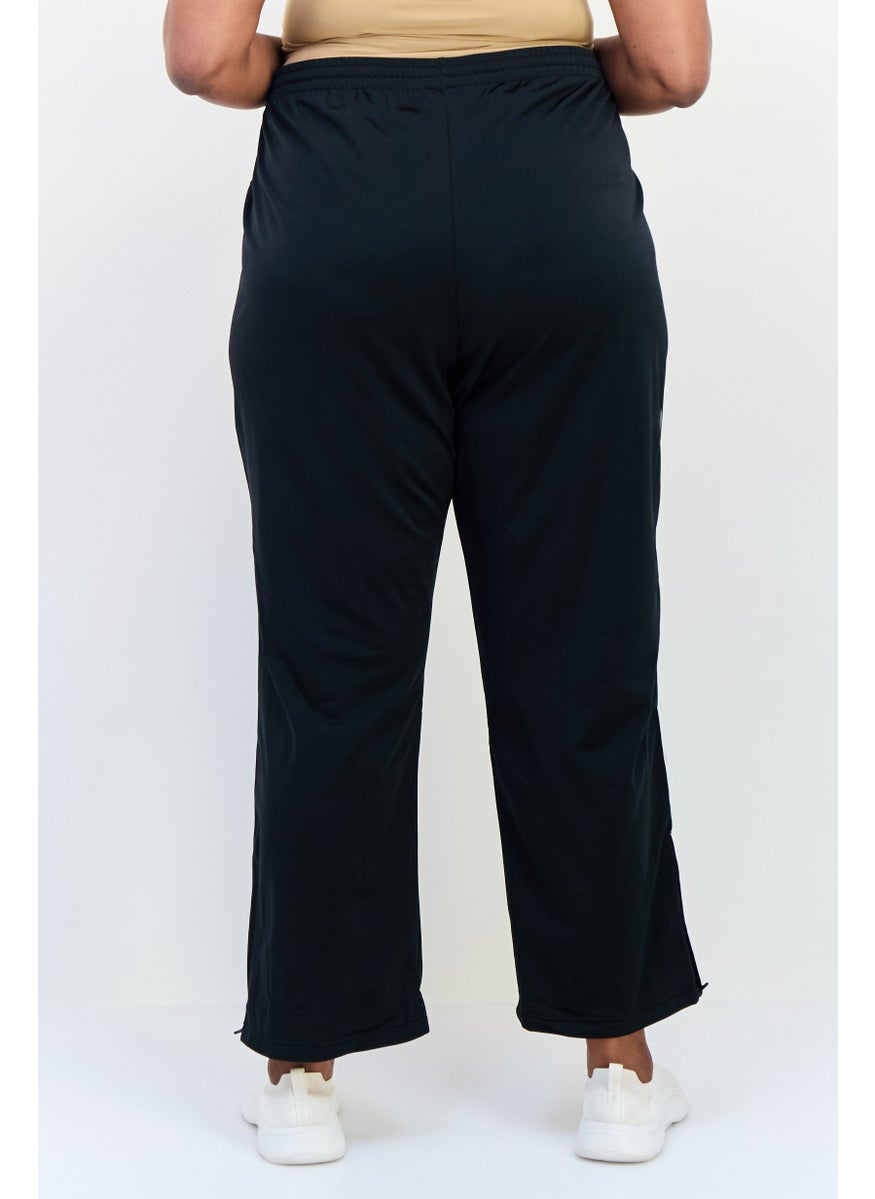 adidas Originals Women Plus Size Drawstring Training Track Pants, Black  - Image 3