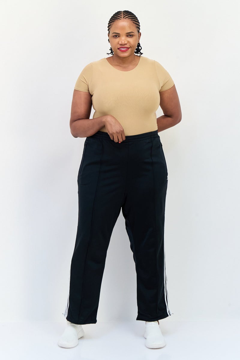 adidas Originals Women Plus Size Drawstring Training Track Pants, Black - Image 4