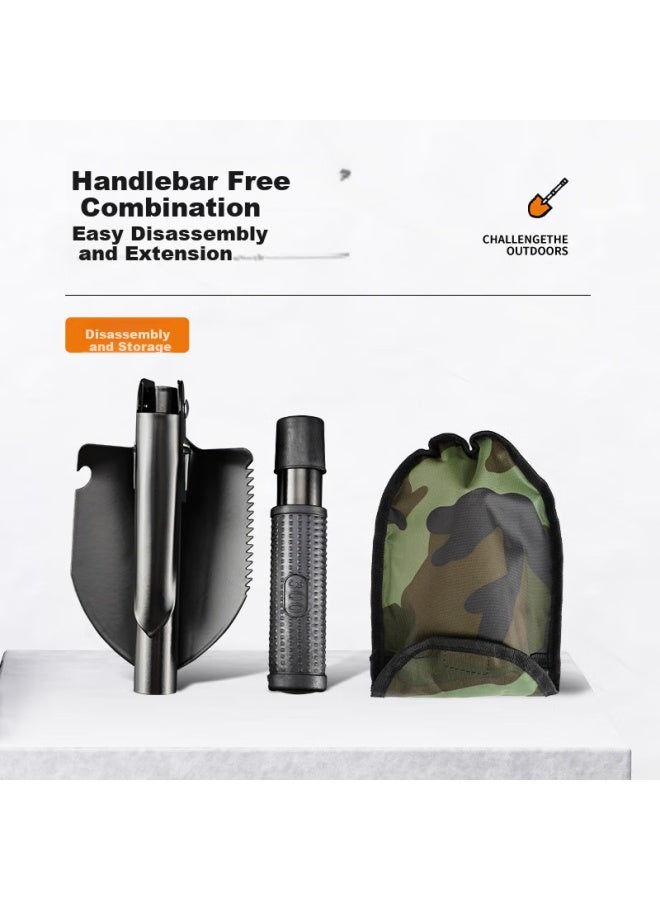 SupFire Multi-Functional Military Shovel, Life-Saving Iron Spade, Foldable Car-Mounted Military Shovel, Outdoor Camping Emergency Shovel, Hoe, And Pickaxe - Image 4