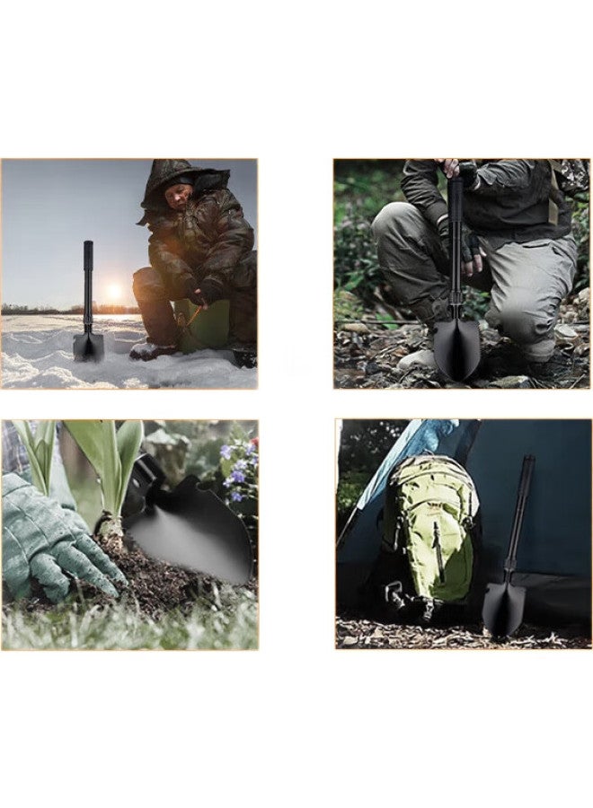 SupFire Multi-Functional Military Shovel, Life-Saving Iron Spade, Foldable Car-Mounted Military Shovel, Outdoor Camping Emergency Shovel, Hoe, And Pickaxe - Image 3