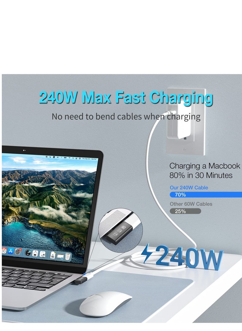 SYOSI USB4 8K Extension Connector Thunderbolt 4 Compatible Type-c Male to Female Converter 8K@60Hz Video 240W Fast Charging 40Gbps Data Transfer (1 pc Straight+1 pc 90'Degree) - Image 3