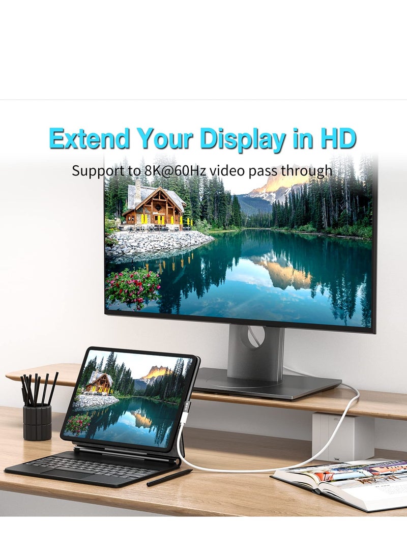 SYOSI USB4 8K Extension Connector Thunderbolt 4 Compatible Type-c Male to Female Converter 8K@60Hz Video 240W Fast Charging 40Gbps Data Transfer (1 pc Straight+1 pc 90'Degree) - Image 5