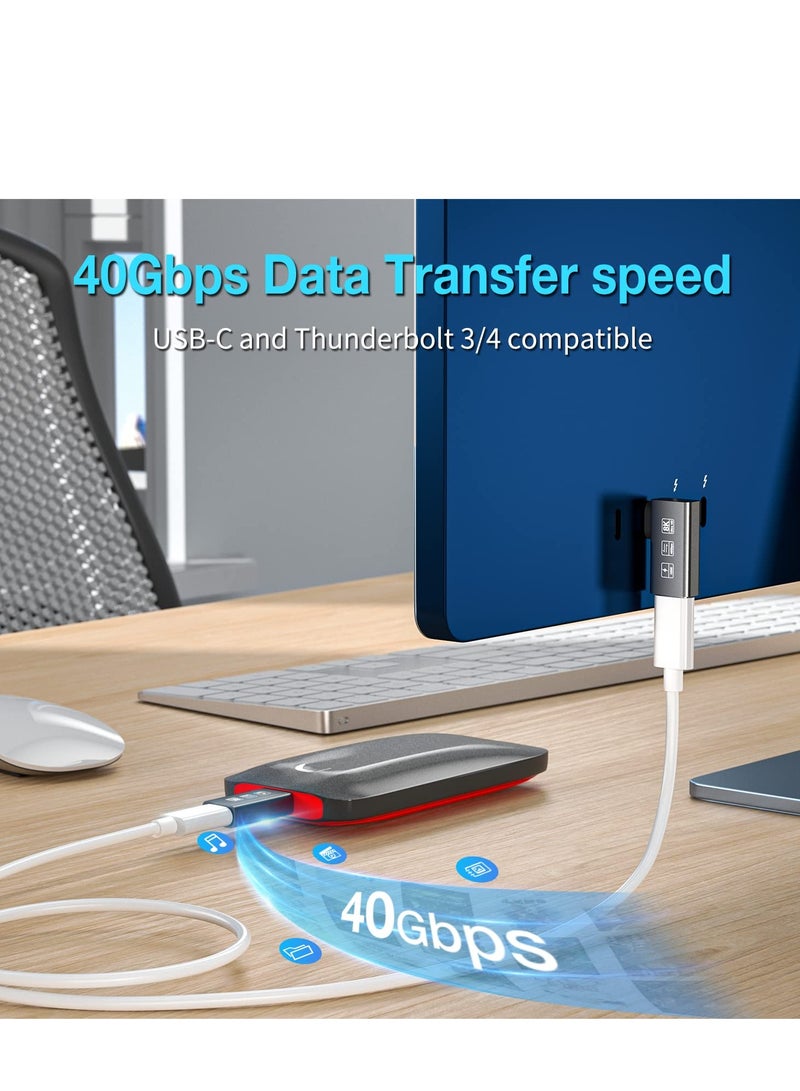 SYOSI USB4 8K Extension Connector Thunderbolt 4 Compatible Type-c Male to Female Converter 8K@60Hz Video 240W Fast Charging 40Gbps Data Transfer (1 pc Straight+1 pc 90'Degree) - Image 4