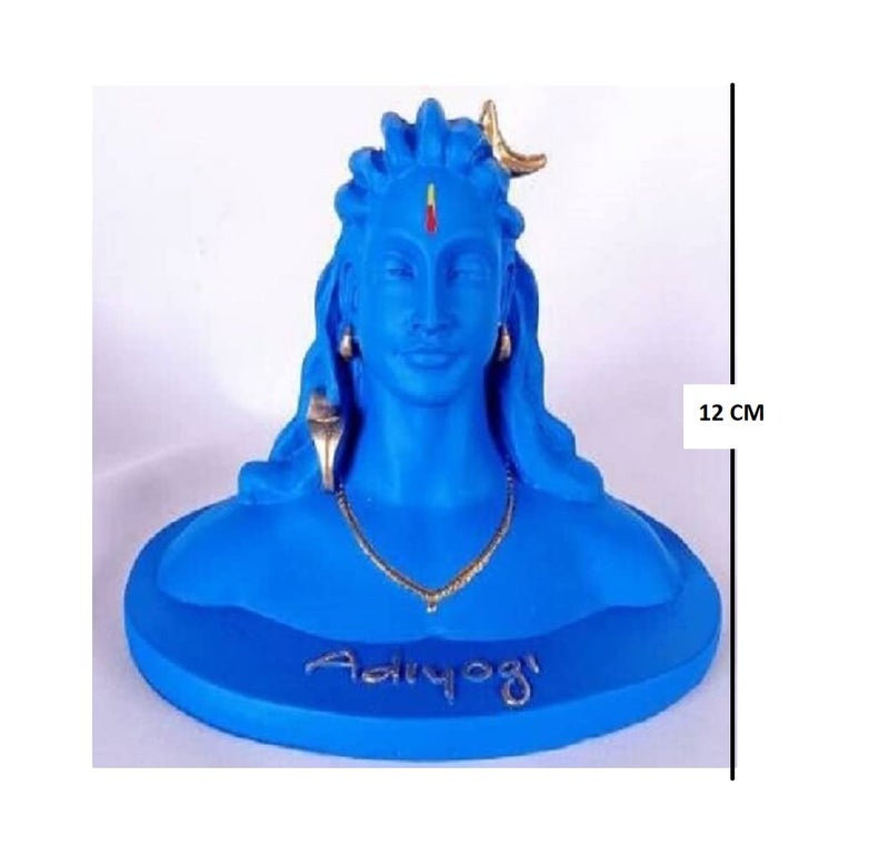 SoilMade Lord Shiva in Dhyana Mudra Adiyogi Shiva Idol for Home Decor, Gift & Puja, Matte Blue, Oval Shape, Resin Made, Size Aprox 8 Inches and 180g, Pack of 1 Blue Adiyogi Shiv Idol in Box - Image 4