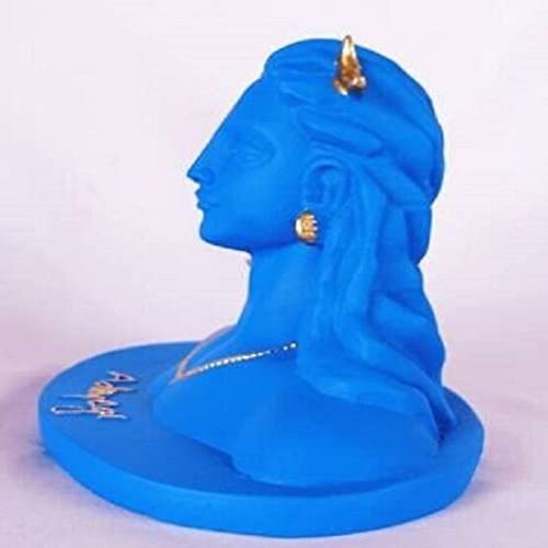 SoilMade Lord Shiva in Dhyana Mudra Adiyogi Shiva Idol for Home Decor, Gift & Puja, Matte Blue, Oval Shape, Resin Made, Size Aprox 8 Inches and 180g, Pack of 1 Blue Adiyogi Shiv Idol in Box - Image 2