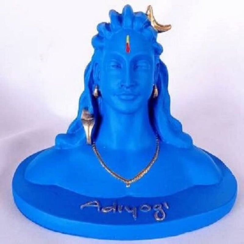SoilMade Lord Shiva in Dhyana Mudra Adiyogi Shiva Idol for Home Decor, Gift & Puja, Matte Blue, Oval Shape, Resin Made, Size Aprox 8 Inches and 180g, Pack of 1 Blue Adiyogi Shiv Idol in Box - Image 5