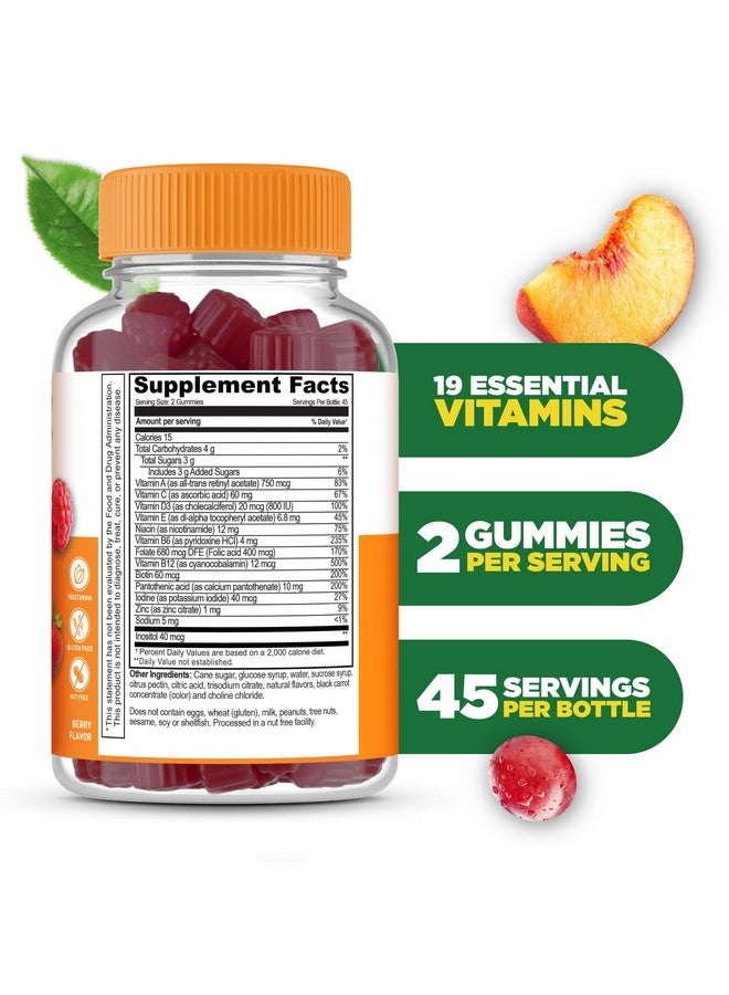 Lifeable Multivitamin for Men Gummies | VIT A, C, D, E, B1, B2, Niacin, B5, B6, Folate, B12, Biotin, Iodine, Zinc, Chromium, Ginseng, Lycopene, Inositol | Mens Multivitamins Gummies | 90 Gummies - Image 2
