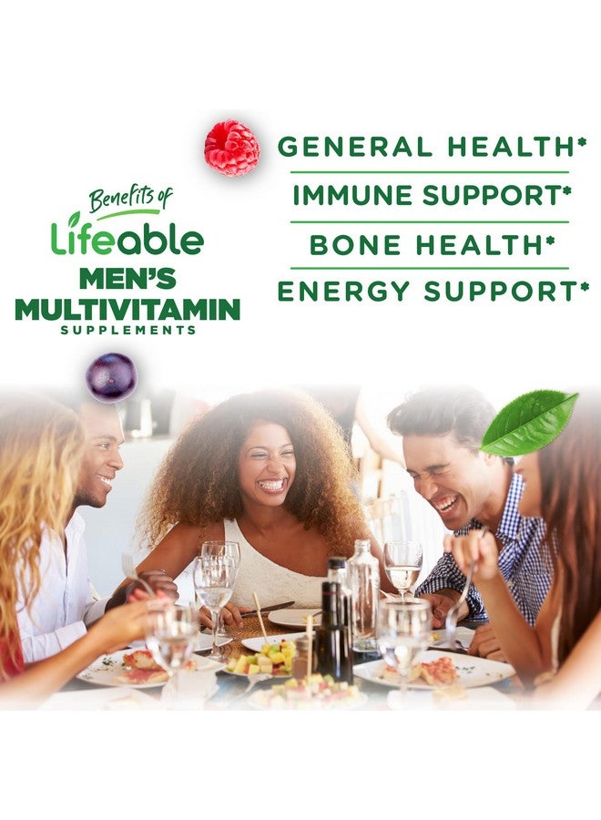 Lifeable Multivitamin for Men Gummies | VIT A, C, D, E, B1, B2, Niacin, B5, B6, Folate, B12, Biotin, Iodine, Zinc, Chromium, Ginseng, Lycopene, Inositol | Mens Multivitamins Gummies | 90 Gummies - Image 3