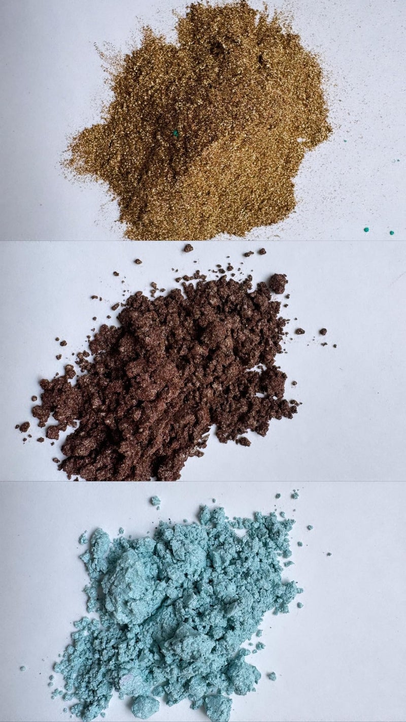 IRIKA Pearl/Mica Powder Coffee Brown/Special Gold/Sky blue - 20g for Resin Art and Craft (Pack of 3) - Image 2
