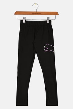PUMA Kids Girl Brand Logo Leggings, Black  - Image 1