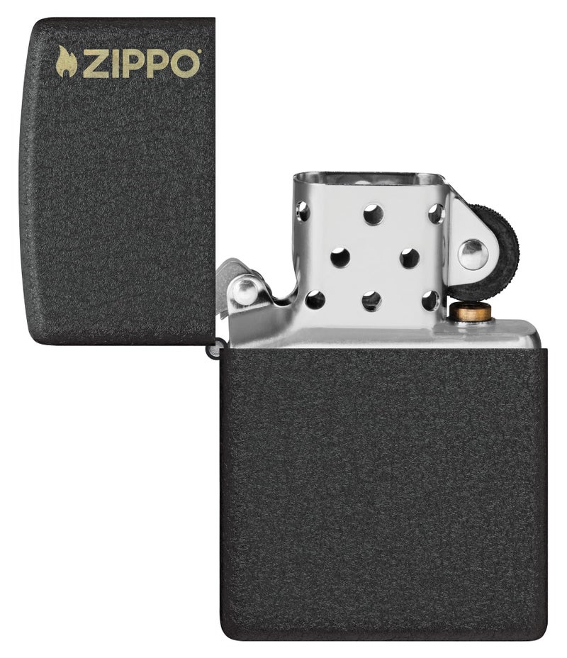 Zippo Classic Black Crackle Logo Pocket Lighter - Image 4