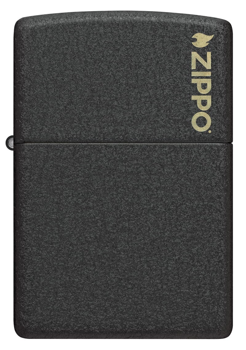 Zippo Classic Black Crackle Logo Pocket Lighter - Image 2