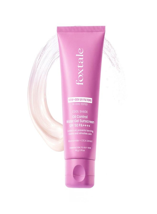 Foxtale Aqua-Gel Sunscreen SPF 50 PA++++ for Oily Skin | In-Vivo Tested | 100% New-Gen UV Filters | Prevents Tan | Controls oil, Cools & Mattefies | For oily, combination & normal skin | Lightweight, Airy, Non-Greasy, No White Cast | For Men & Women - Image 1