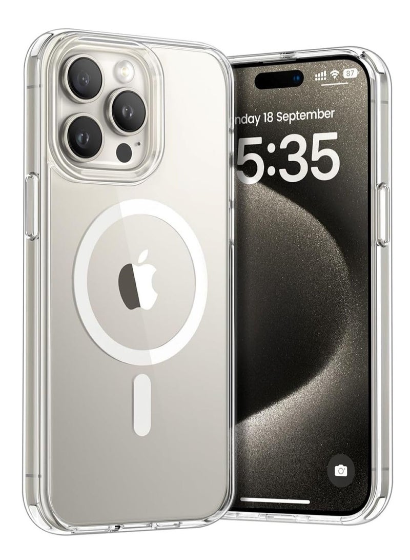 BORTONY iPhone 15 Pro Max Case Clear Magnetic Cover for iPhone 15 Pro Max Yellowing Resistant Scratch-Resistant Back Phone Case for iPhone 15 Pro Max - Image 1