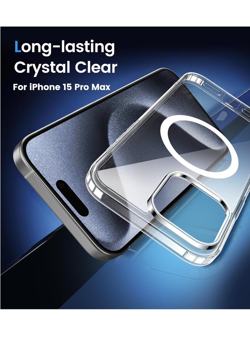 BORTONY iPhone 15 Pro Max Case Clear Magnetic Cover for iPhone 15 Pro Max Yellowing Resistant Scratch-Resistant Back Phone Case for iPhone 15 Pro Max - Image 5