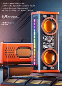 FlashHawk Transparent Bluetooth 5.1 Wireless Outdoor Speakers,10W Bluetooth Speakers Support TWS Pairing, LED Colorful Lights, Stereo Sound, for Home, Party, Travel  - Image 5