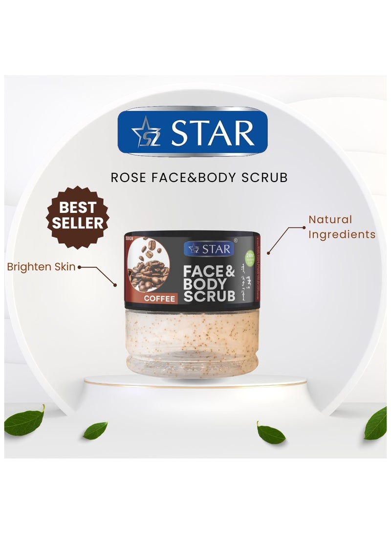 Coffee Face & Body Scrub – Exfoliating & Hydrating Facial Scrub with Natural Coffee Extracts for Smooth, Glowing Skin – Daily Scrub with Deep Cleansing & 24-Hour Moisture Lock – Face Scrub Suitable for All Skin Types