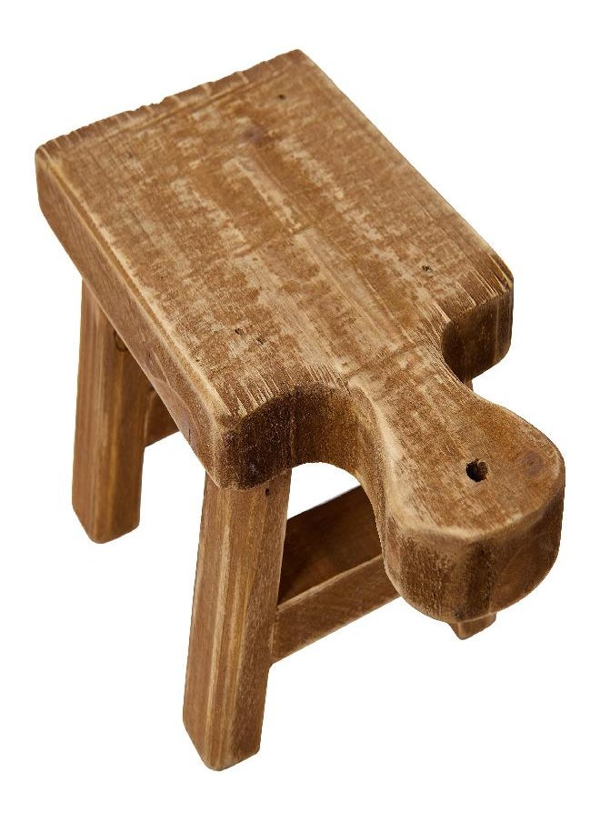 Creative Co-op Creative Co-Op Rectangle Wood Pedestal with Handle, Small, Brown  - Image 1