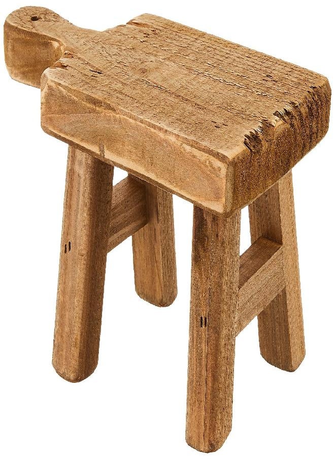 Creative Co-op Creative Co-Op Rectangle Wood Pedestal with Handle, Small, Brown  - Image 2