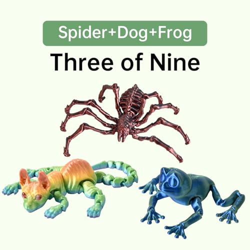 LEERFEI 9 PCS 3D Printed Dragon Figure Toy3D Printed Fidget Toys Full Body Joint Movable DesignMultiple Biological Shapes Toys for Home Office Desk Decor - Image 5